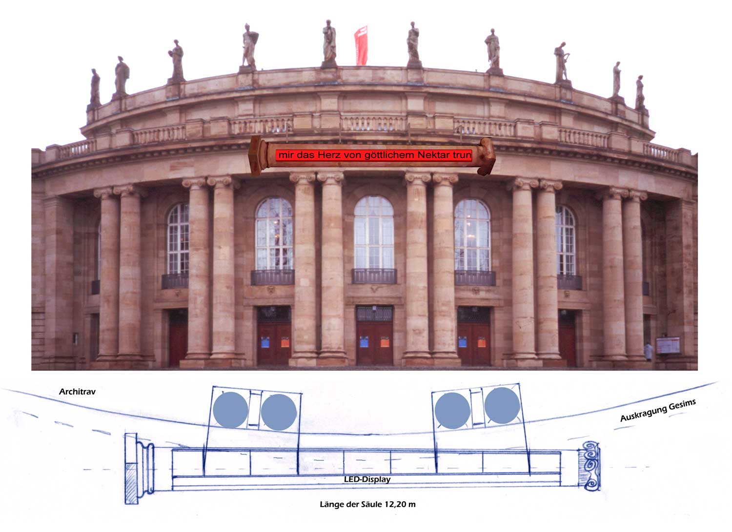 sStuttgart opera - column installation by Stih & Schnock
